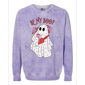 Valentines Day Ghost Be My Boo Cute Ghost Halloween Great Gift Colorblast Crewneck Sweatshirt