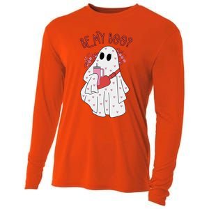 Valentines Day Ghost Be My Boo Cute Ghost Halloween Great Gift Cooling Performance Long Sleeve Crew