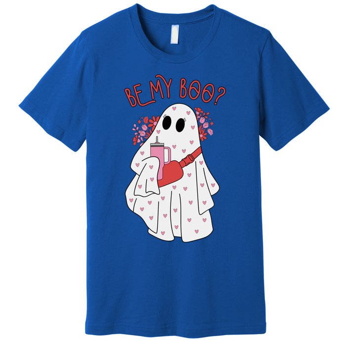 Valentines Day Ghost Be My Boo Cute Ghost Halloween Great Gift Premium T-Shirt