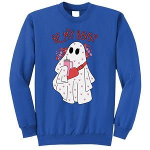 Valentines Day Ghost Be My Boo Cute Ghost Halloween Great Gift Tall Sweatshirt