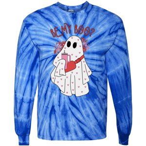 Valentines Day Ghost Be My Boo Cute Ghost Halloween Great Gift Tie-Dye Long Sleeve Shirt