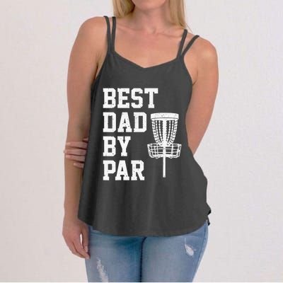 Vintage Disc Golf Dad Gift Best Dad By Par Disk Golf Women's Strappy Tank