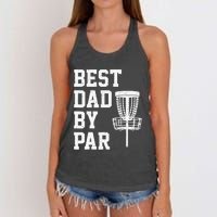 Vintage Disc Golf Dad Gift Best Dad By Par Disk Golf Women's Knotted Racerback Tank