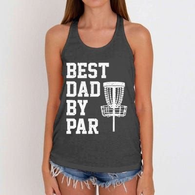 Vintage Disc Golf Dad Gift Best Dad By Par Disk Golf Women's Knotted Racerback Tank