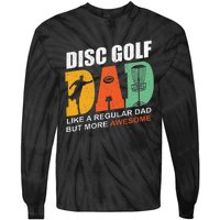 Vintage Disc Golf Dad Funny Saying Disc Golfing Fathers Day Tie-Dye Long Sleeve Shirt