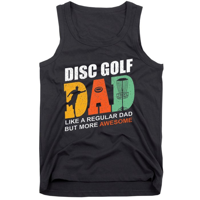 Vintage Disc Golf Dad Funny Saying Disc Golfing Fathers Day Tank Top