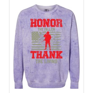 Veterans Day Gift Honor The Fallen Thank The Living Gift American Gift Colorblast Crewneck Sweatshirt