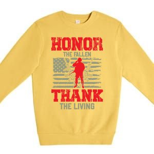 Veterans Day Gift Honor The Fallen Thank The Living Gift American Gift Premium Crewneck Sweatshirt