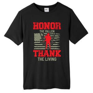 Veterans Day Gift Honor The Fallen Thank The Living Gift American Gift Tall Fusion ChromaSoft Performance T-Shirt