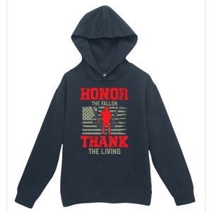 Veterans Day Gift Honor The Fallen Thank The Living Gift American Gift Urban Pullover Hoodie