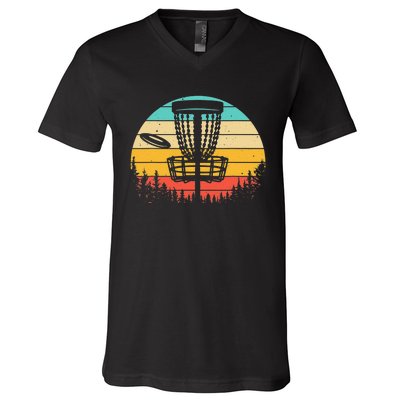 Vintage Disc Golf Frolf Retro Frisbee Disc Golfer V-Neck T-Shirt