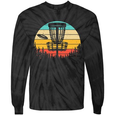 Vintage Disc Golf Frolf Retro Frisbee Disc Golfer Tie-Dye Long Sleeve Shirt