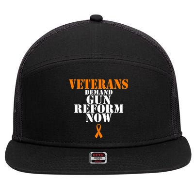 Veterans Demand Gun Reform Now Anti Gun Violence 7 Panel Mesh Trucker Snapback Hat