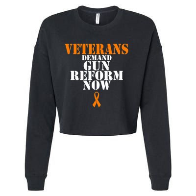 Veterans Demand Gun Reform Now Anti Gun Violence Cropped Pullover Crew