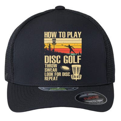 Vintage Disc Golf Frolf Retro Frisbee Disc Golfer Flexfit Unipanel Trucker Cap