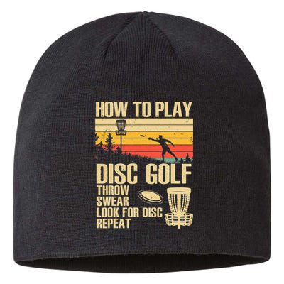 Vintage Disc Golf Frolf Retro Frisbee Disc Golfer Sustainable Beanie