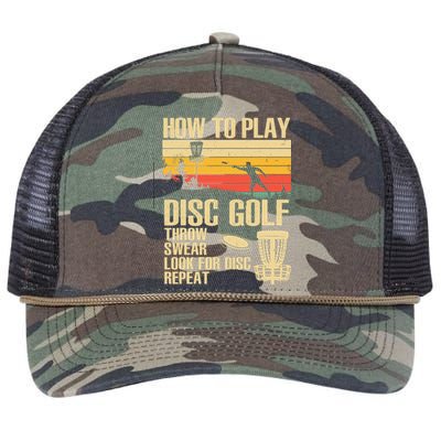 Vintage Disc Golf Frolf Retro Frisbee Disc Golfer Retro Rope Trucker Hat Cap