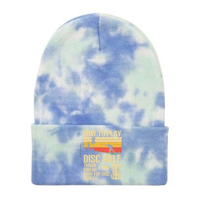 Vintage Disc Golf Frolf Retro Frisbee Disc Golfer Tie Dye 12in Knit Beanie