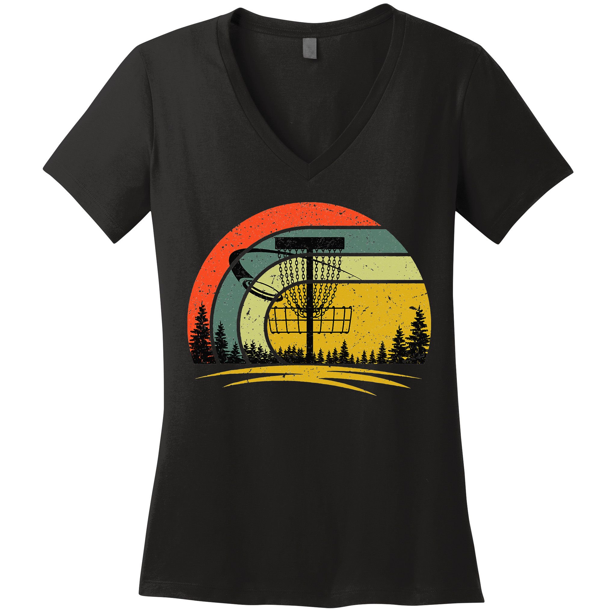 Vintage Disc Golf Frolf Flying Disc Golf Women's V-Neck T-Shirt