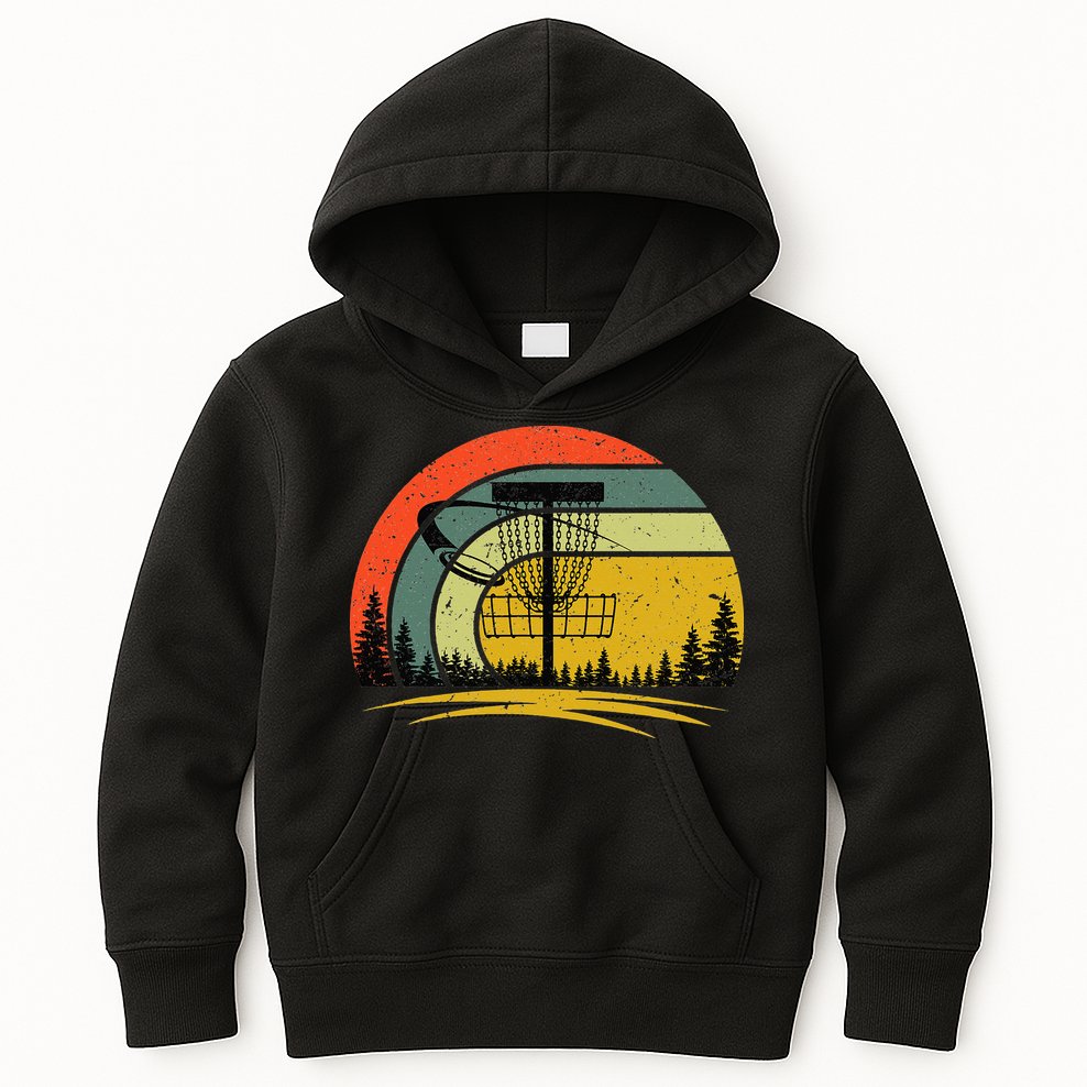 Vintage Disc Golf Frolf Flying Disc Golf Kids Hoodie
