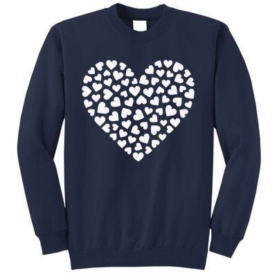 Valentine's Day Graphic Women's's White Hearts Red Tall Sweatshirt