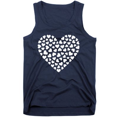 Valentine's Day Graphic Women's's White Hearts Red Tank Top