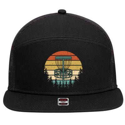 Vintage Disc Golf Retro Graphic 7 Panel Mesh Trucker Snapback Hat