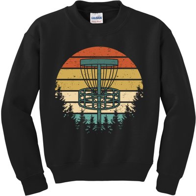 Vintage Disc Golf Retro Graphic Kids Sweatshirt