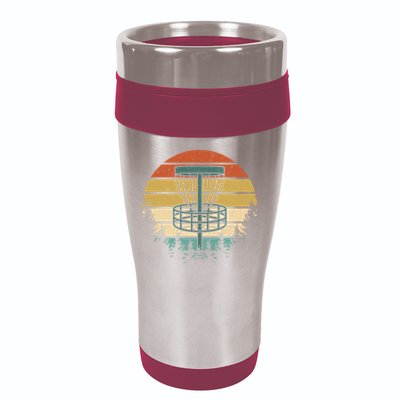Vintage Disc Golf Retro Graphic 16oz Travel Tumbler