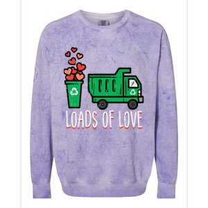 Valentines Day Garbage Truck Loads Of Love Colorblast Crewneck Sweatshirt