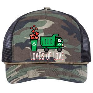 Valentines Day Garbage Truck Loads Of Love Retro Rope Trucker Hat Cap