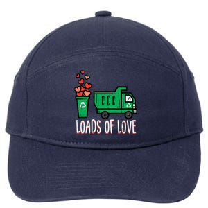 Valentines Day Garbage Truck Loads Of Love 7-Panel Snapback Hat