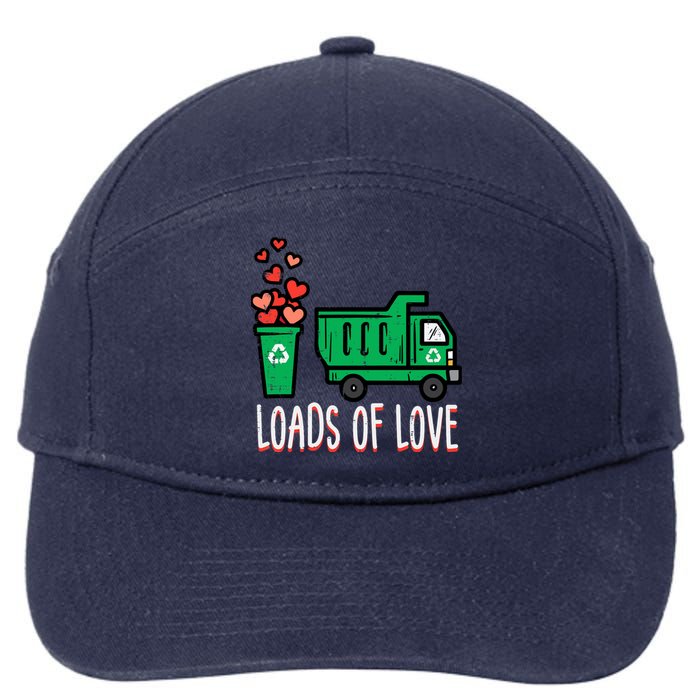 Valentines Day Garbage Truck Loads Of Love 7-Panel Snapback Hat