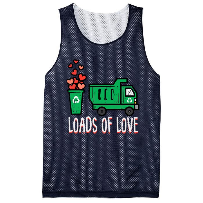 Valentines Day Garbage Truck Loads Of Love Mesh Reversible Basketball Jersey Tank