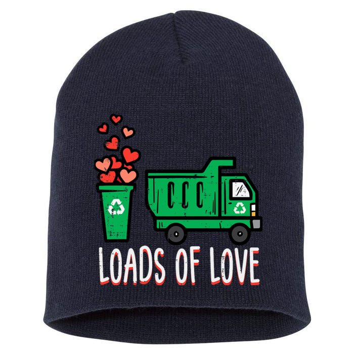 Valentines Day Garbage Truck Loads Of Love Short Acrylic Beanie