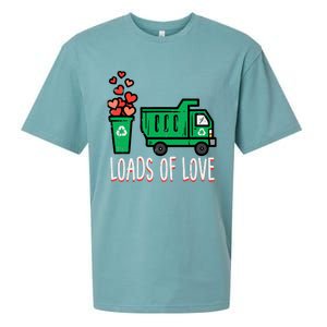 Valentines Day Garbage Truck Loads Of Love Sueded Cloud Jersey T-Shirt