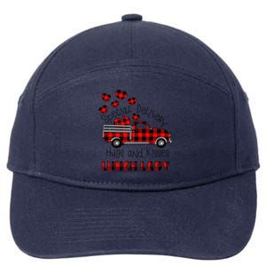 Valentine's Day Greeting Special Delivery Hugs Kisses Love 7-Panel Snapback Hat