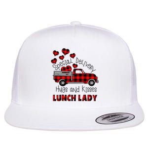 Valentine's Day Greeting Special Delivery Hugs Kisses Love Flat Bill Trucker Hat