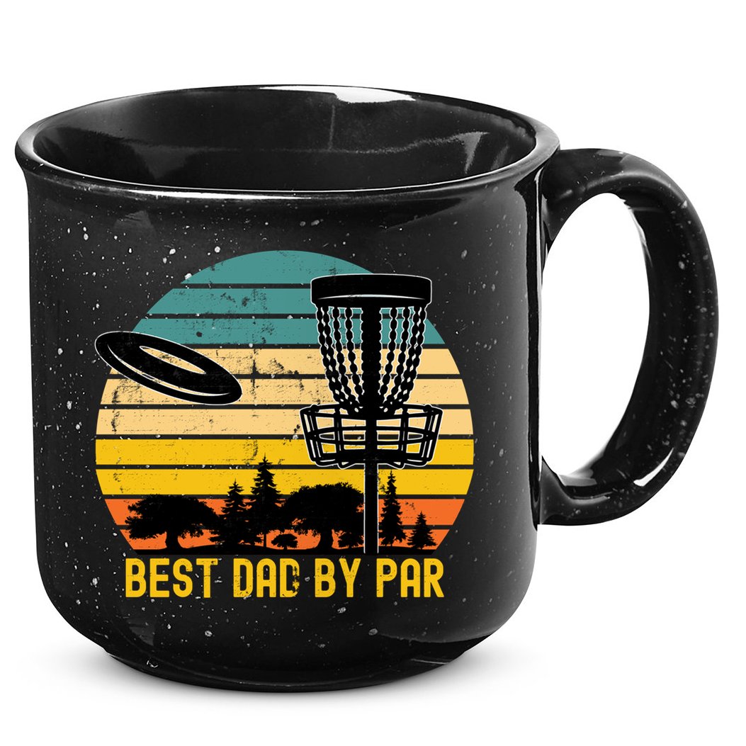 Vintage Disc Golf Dad Present Best Dad By Par Disk Golf Gift 15oz Campfire Ceramic Mug