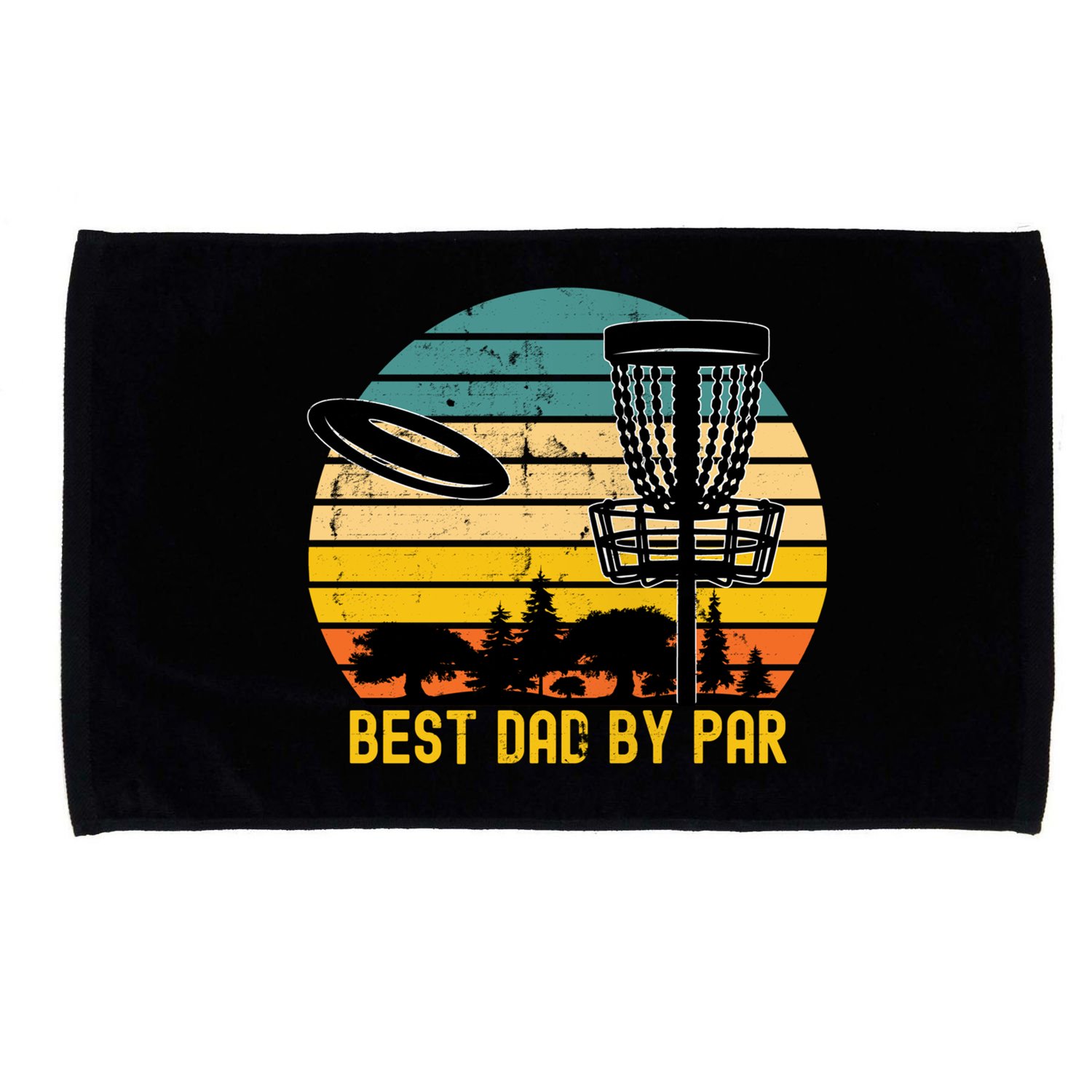Vintage Disc Golf Dad Present Best Dad By Par Disk Golf Gift Microfiber Hand Towel