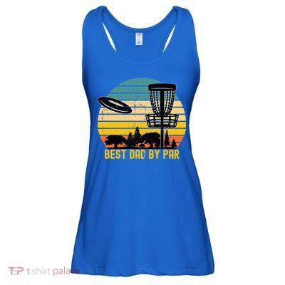 Vintage Disc Golf Dad Present Best Dad By Par Disk Golf Gift Ladies Essential Flowy Tank