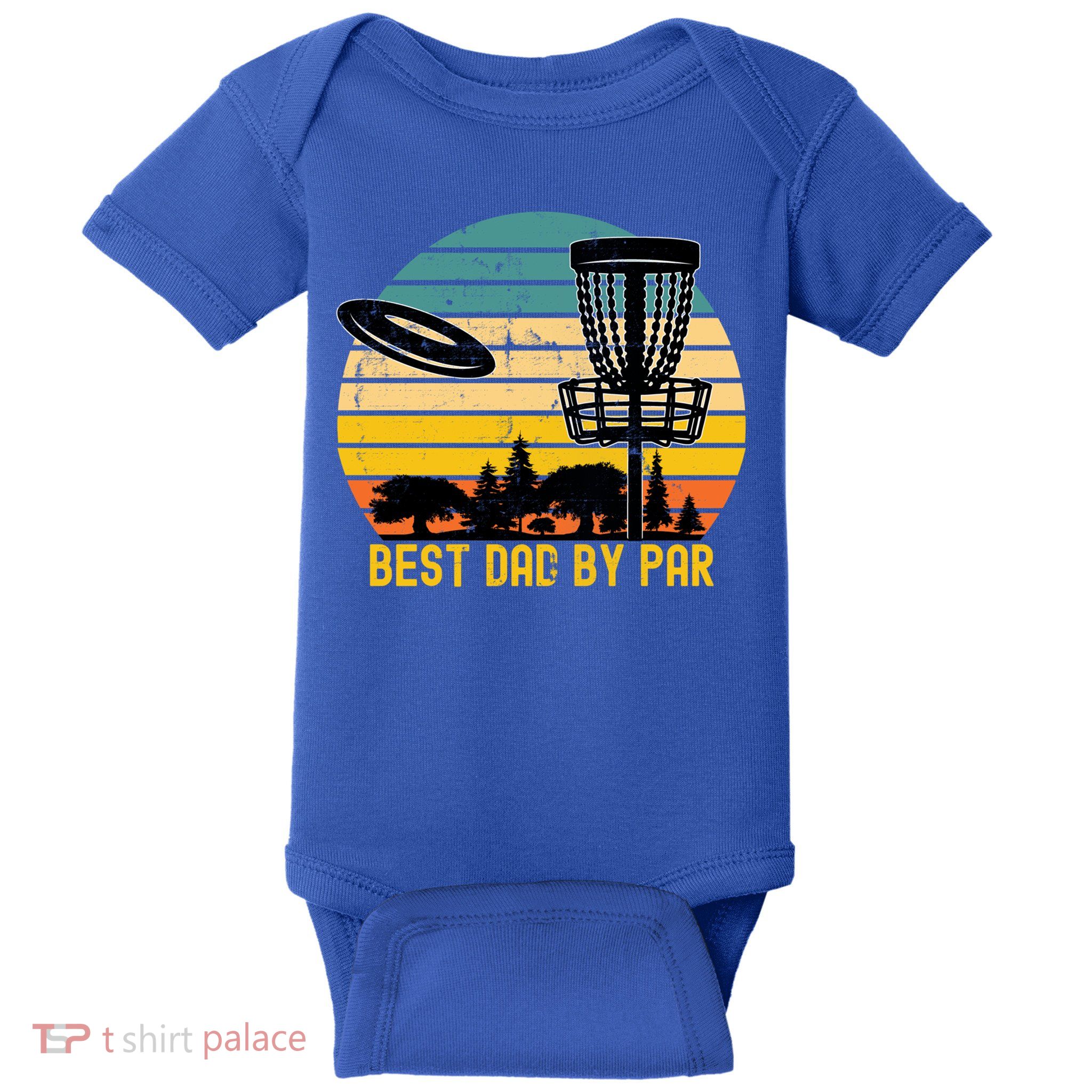 Vintage Disc Golf Dad Present Best Dad By Par Disk Golf Gift Baby Bodysuit