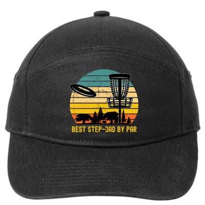 Vintage Disc Golf Dad Present Best Stepdad By Par Disk Golf Gift 7-Panel Snapback Hat