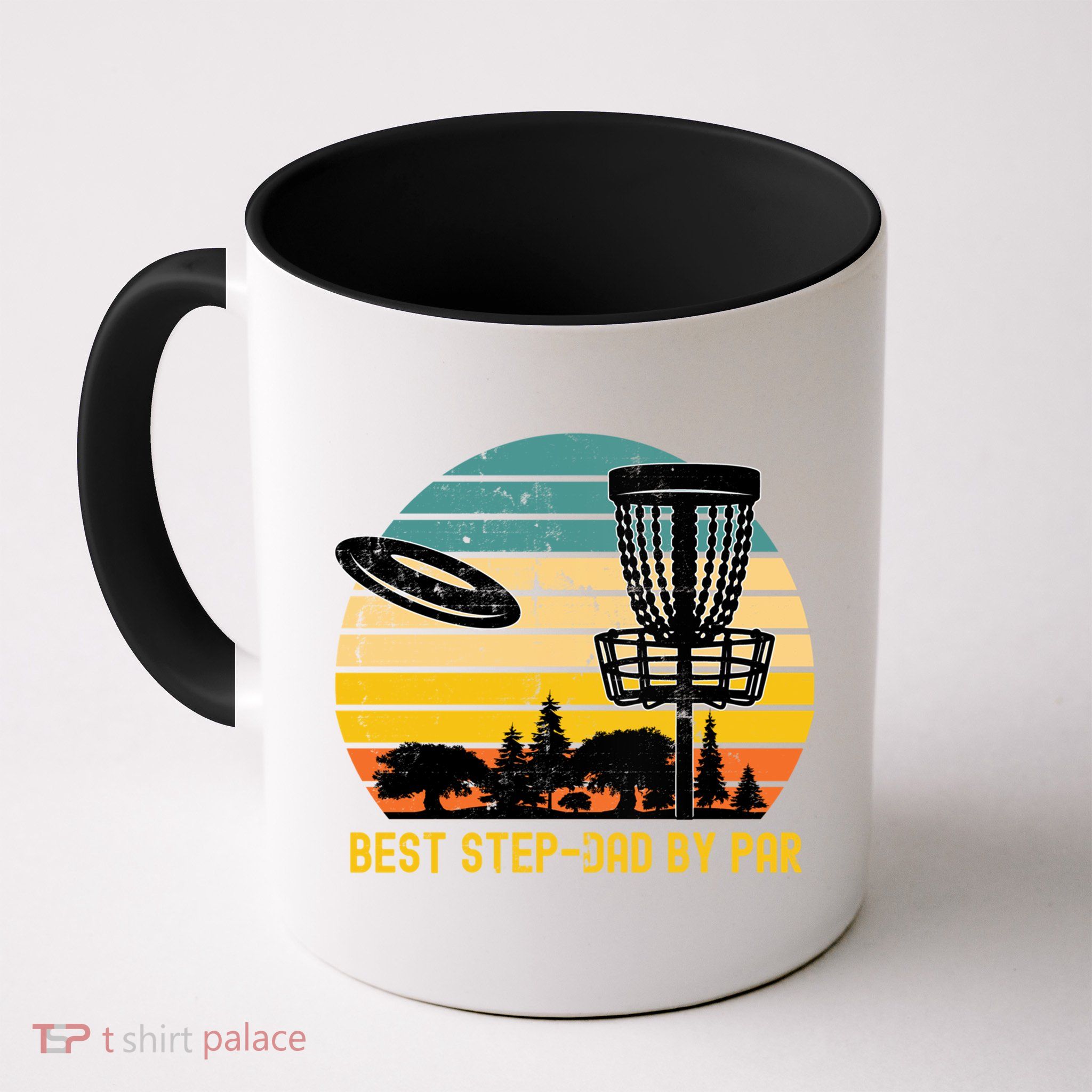 Vintage Disc Golf Dad Present Best Stepdad By Par Disk Golf Gift Mug