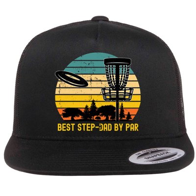 Vintage Disc Golf Dad Present Best Stepdad By Par Disk Golf Gift Flatbill Hat