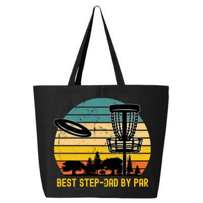 Vintage Disc Golf Dad Present Best Stepdad By Par Disk Golf Gift 25L Jumbo Tote