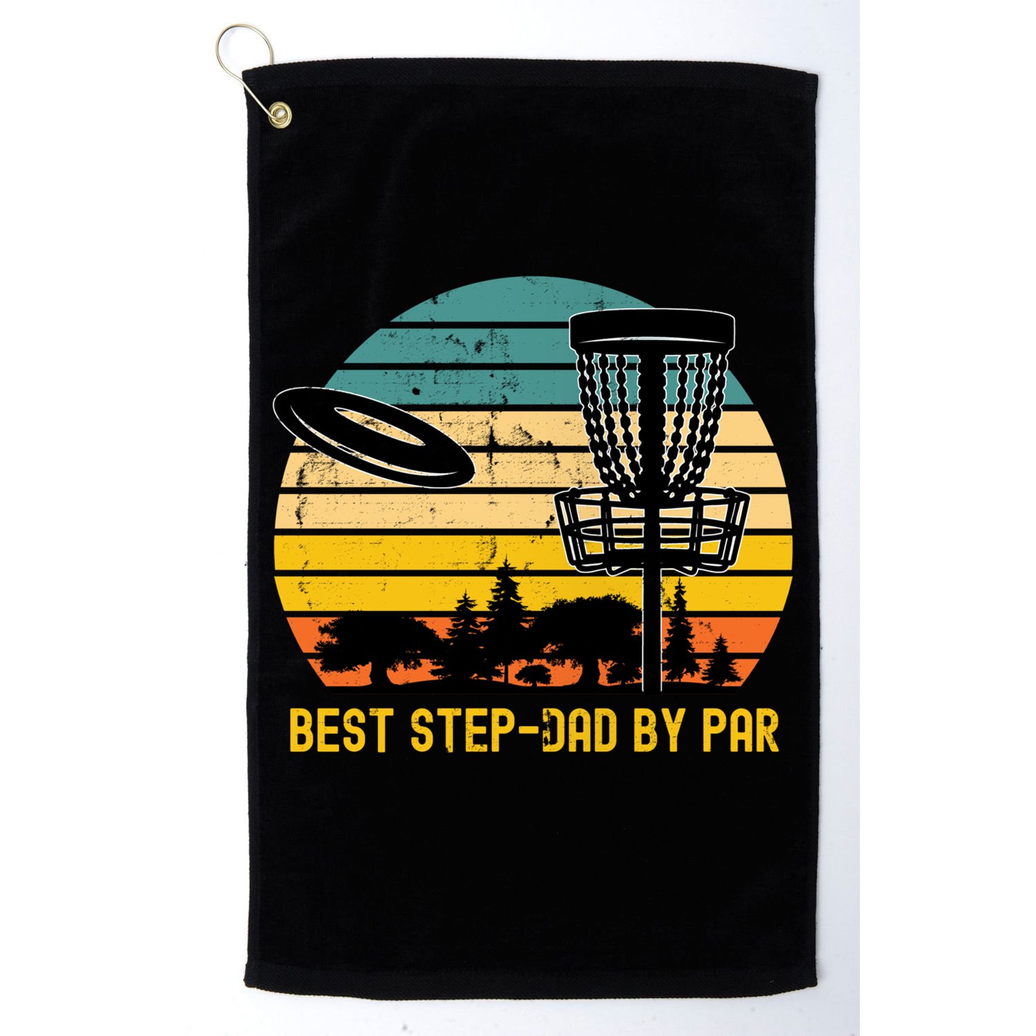 Vintage Disc Golf Dad Present Best Stepdad By Par Disk Golf Gift Golf Towel