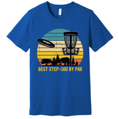 Vintage Disc Golf Dad Present Best Stepdad By Par Disk Golf Gift Premium T-Shirt