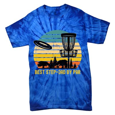 Vintage Disc Golf Dad Present Best Stepdad By Par Disk Golf Gift Tie-Dye T-Shirt