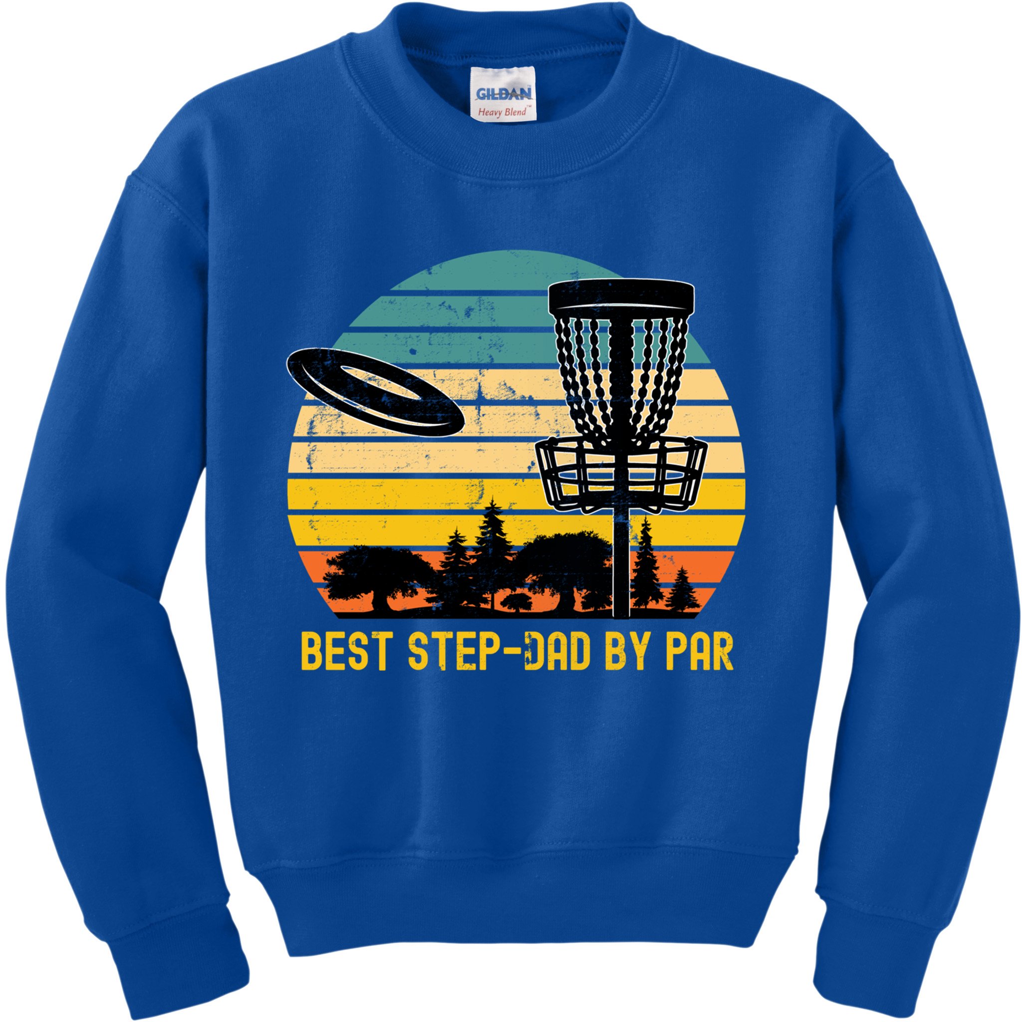 Vintage Disc Golf Dad Present Best Stepdad By Par Disk Golf Gift Kids Sweatshirt